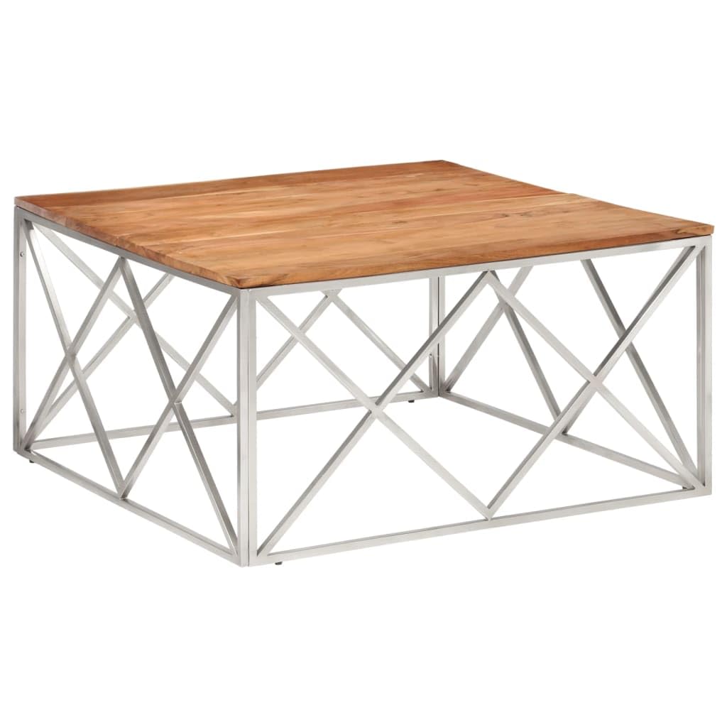 Table basse carrée bois d'acacia massif : créez un cocon chaleureux dans votre salon