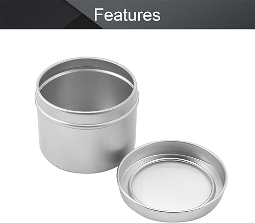 Vista 30 de Othmro Latas redondas de aluminio para tapas de metal, con tapa de rosca de 2.0 fl oz/2 onzas, 2.677 x 0.984 in (D* H) contenedores de aluminio