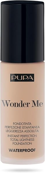 Pupa Wonder Me wodoodporny podkład w płynie (030 Medium Beige Neutral) – natychmiastowa perfekcja i absolutna lekkość, długotrwały, odporny na wodę i wilgoć, rozmiar 30 ml