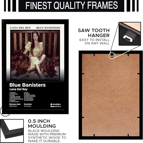 Image of BLINKART LanaDelRay - Blue Banisters Wall Photo Frames | Wall Art for Bedroom, Living Room, Studio or Office | Album Cover Print with Spotify Song Link QR Code | Gift for Fans - 8x12 In