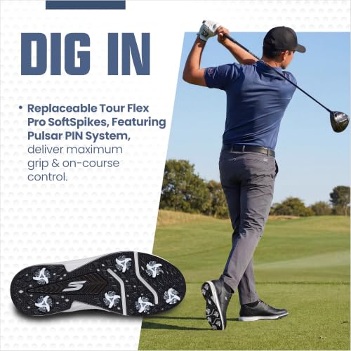 Image of Skechers Men's Prestige Slip-Ins Golf Shoe | Golf, Waterproof, Slip-ins, Arch Fit, ECO FLIGHT Cushioning, Premium Leather, Lightweight
