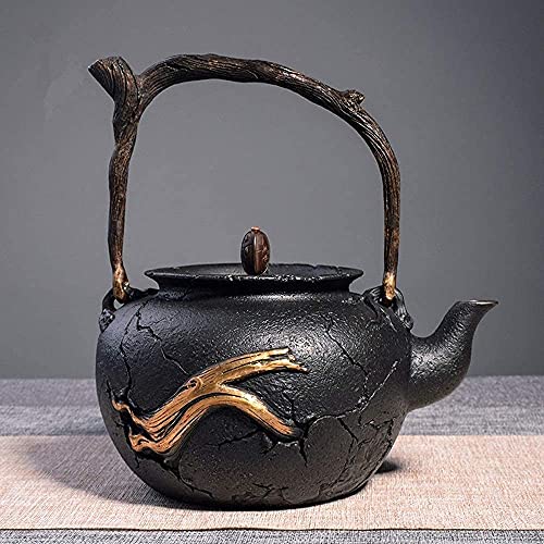 AWJ Tetera de Hierro Fundido de Estilo japonés con infusor de Hierro Tetera Saludable Tetera de Hierro Fundido clásico… - Imagen 3