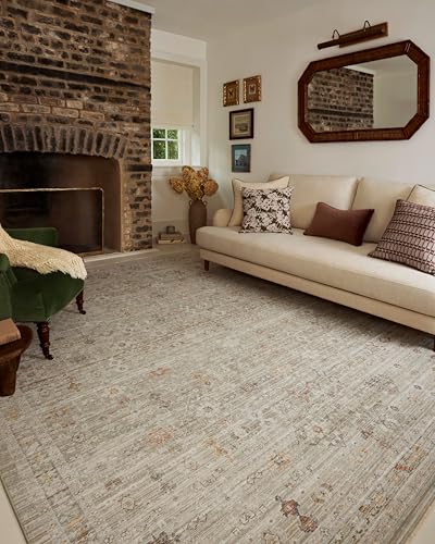 Loloi Chris Loves Julia Ida Collection IDA-04 Spa/Multi 5'-3" x 7'-6", .19" Pile Height, Area Rug