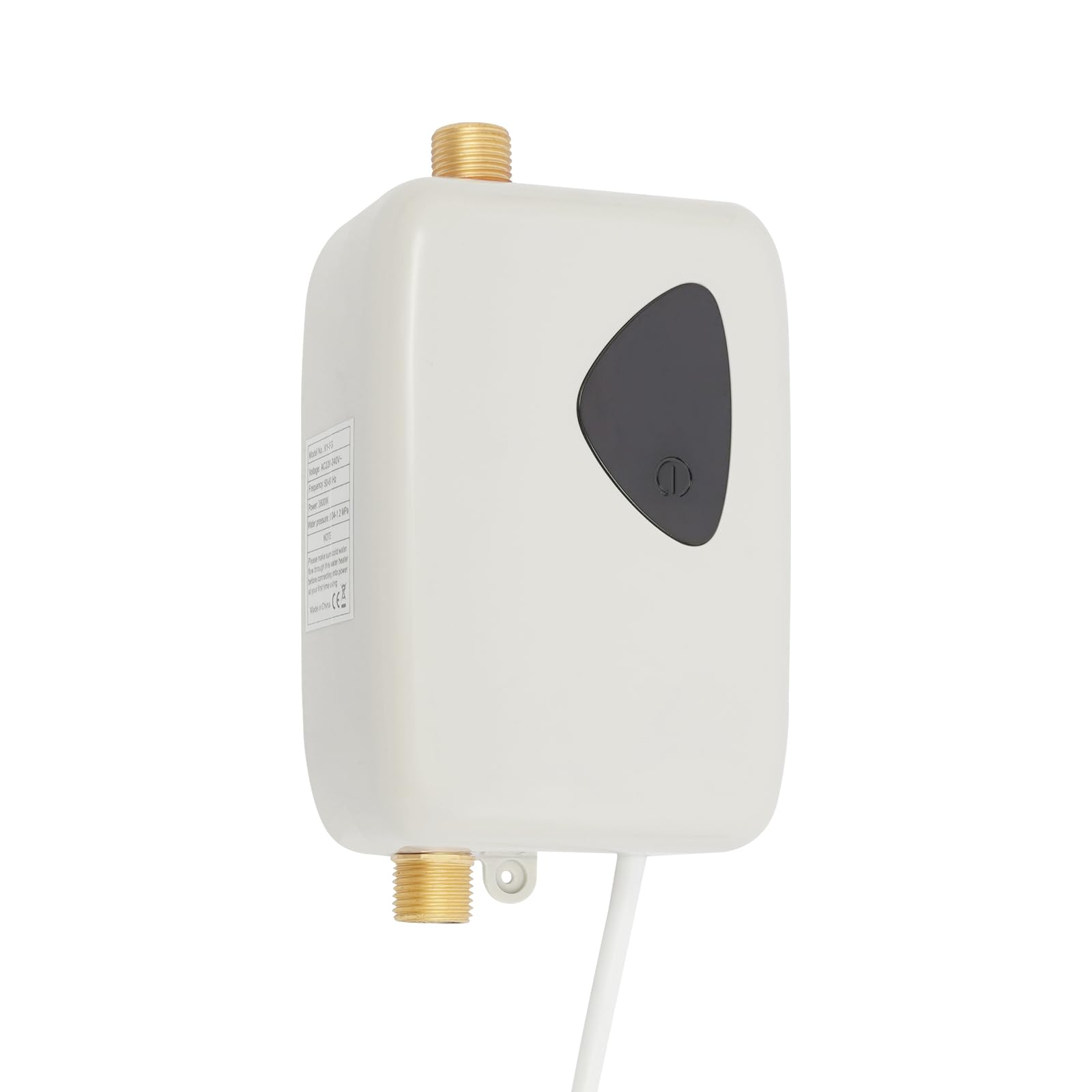 Scaldacqua istantaneo elettronico, 3800 W, scaldacqua da cucina, senza serbatoio, con indicatore di temperatura a LED, piccolo scaldabagno elettrico istantaneo per cucina, bagno, grigio