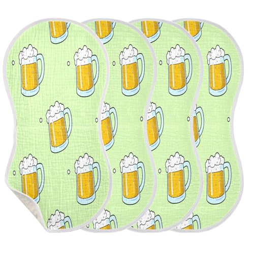 Cartoon Beer Burp Cloths Cotton Baby Washcloths,Large 22x11in Burping Cloth Absorbent and Soft for Newborn Baby Boys and Girls,2 Pack3