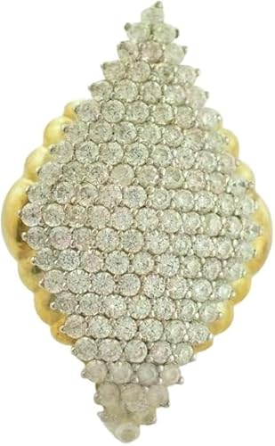 Finecreation_usa !! 2.00Ct Round Cut Lab Created White Diamond Pave Set Woman's Engagement Ring 14K Yellow Gold Finish (All Ring Size Available) (yellow, 4)