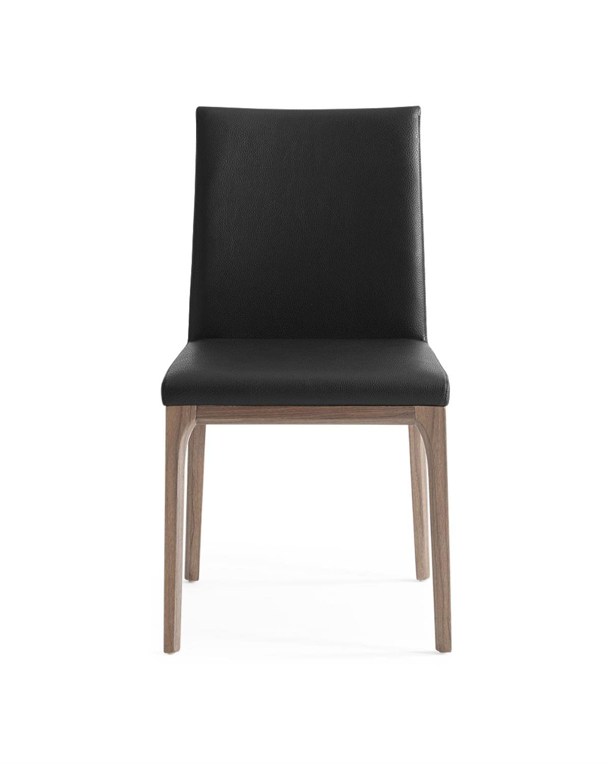 Stella Dining Chair Black  Faux Leather Solid Wood With Walnut Veneer Base Frame.