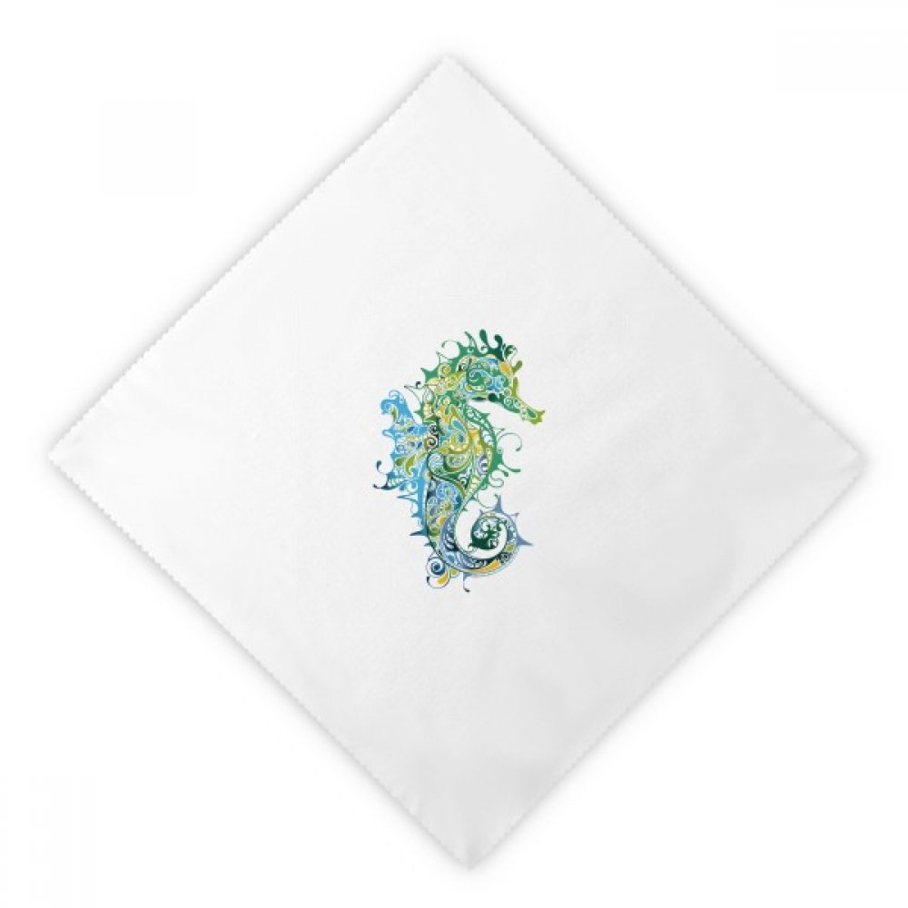 Servilletas blancas de tela con hipocampo colorido para decoración de mesas, 2 uds