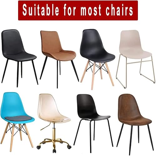 Miniatura 6 de LIPOR Juego de 2 fundas elásticas de terciopelo para silla, fundas protectoras para sillas de comedor, modernas de mediados de siglo, sin brazos,