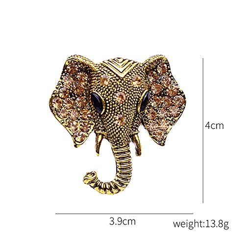 Image of Elephant Crystal Brooch Pin,Rhinestone Animal Elephant Suit Pin Elephant Lapel Pin Badge Jewelry for Women Men Birthday Gifts