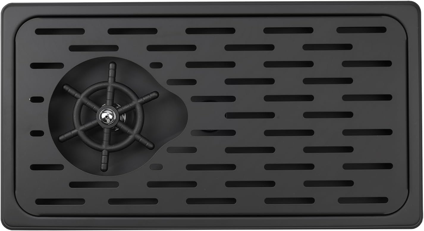 Pitcher Rinsers?Pitcher Washer, Espresso Washer And Spray, Drainage And Drip Tray, 304 Stainless Steel Bar Glass Washer Sink, Suitable For Home Kitchen, Hotel, Coffee Shop, Restaurant (Black)