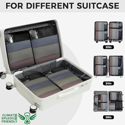 Image of BAGAIL 6 Set Ultralight Compression Packing Cubes Packing Organizer for Travel Accessories Luggage Suitcase Backpack