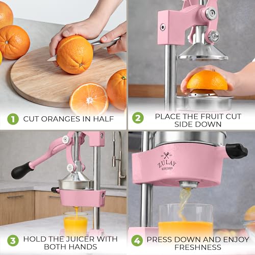 Image of Zulay Kitchen Cast Iron Juicer - Heavy Duty Manual Juicer with Detachable Strainers for Easy Cleaning, Orange Juice Press for Citrus Fruits, Perfect for Bartenders, Juice Lovers & Health Enthusiasts