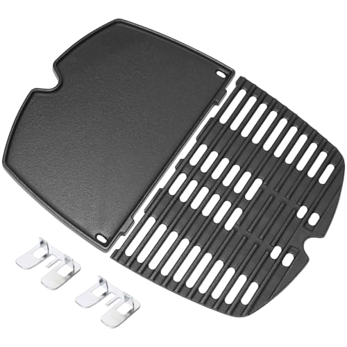 Plancha de hierro fundido para Weber Q rectangular negra de 43,2x32,3 cm