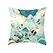 EHOMERY Poszewki na poduszki ochraniacze poszewki na poduszki do kampera liść len poszewki na poduszki do salonu poszewka na poduszkę krzesło do jadalni turkusowy zielony 50 x 50 cm