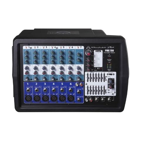 Wharfedale Pro PMX700 Lightweight 2x 150W Powered Mixer with 6 Microphone Inputs Cover