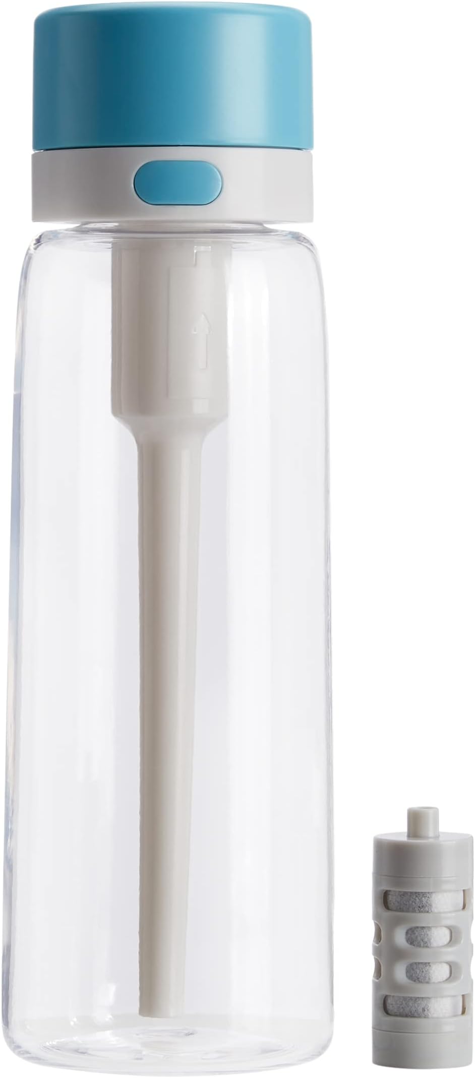 Amazon Basics Water Filter Bottle, BPA-Free Tritan, 660ml (Blue)