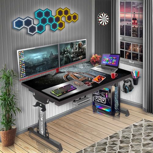 Image of Xtreme PRO Direct Theme Printed Computer Desk for Gaming, Work & Study. Large for PC, Dual Monitors, iMac, and Laptops. Metal & Engineered Wood. Black Stand Desk. 4 Feet-XPB4 (XPB425-CT-109)