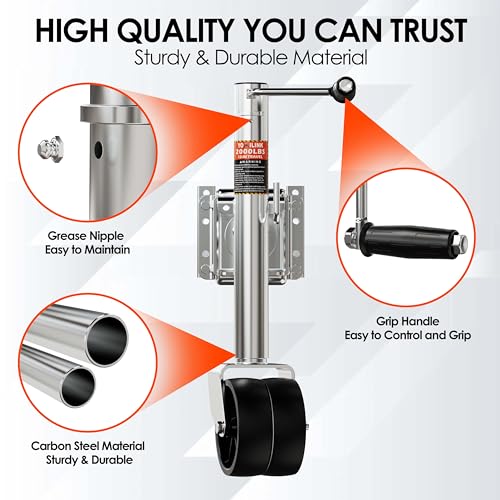 YOMILINK 2000 lbs Dual Wheel Trailer Jack