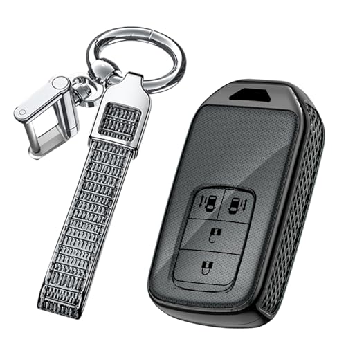 Coque de protection pour clé de voiture Honda Civic CRV Accord Jazz boitier 4 boutons noir