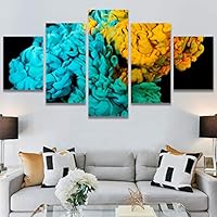 SIGNWIN 5 Panel Canvas Wall Art Modern Art Abstract Fluids for Home Decorations Ready to Hang - 60