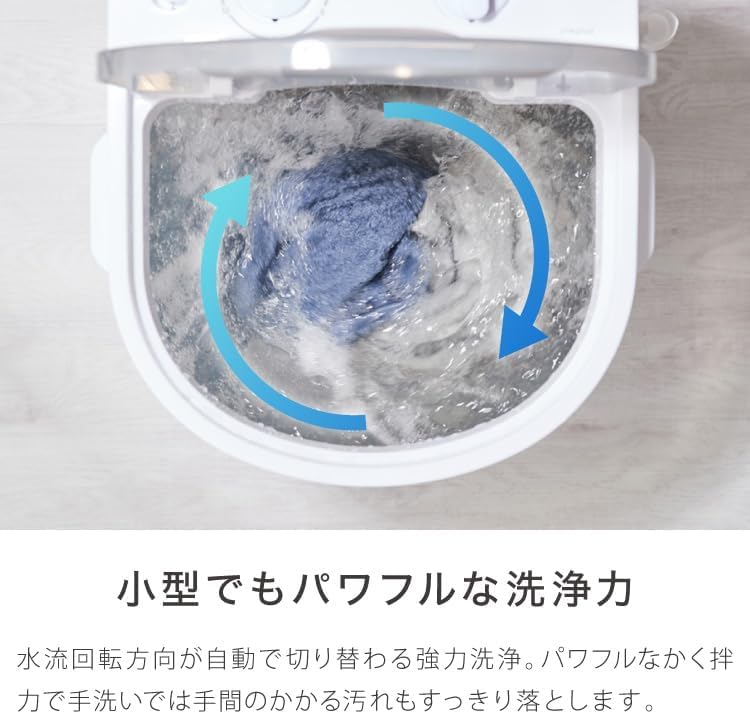 ミニ洗濯機 小型洗濯機 2kgまで対応 ミニランドリー 脱水付き 排水 すすぎ コンパクト タイマー付き (クリアグレー) 33奥行