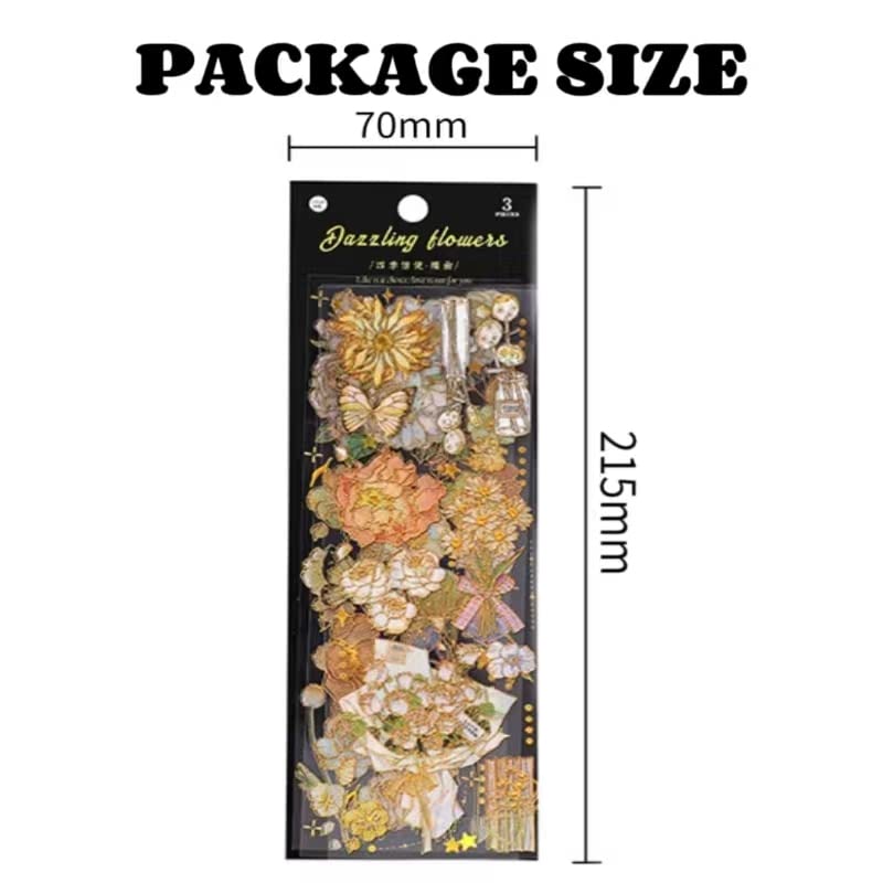TOYMIS Vintage Pflanzen-Aufkleber Set – 120 Stück, Für Scrapbooking, Journal & Deko, Wasserbeständig