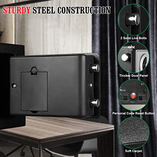 Retllas Security Safe Box 0.23 Cubic Feet Electronic Digital Mini Cabinet Safes Solid Alloy Steel Office Hotel Home Safe Lock Box For Cash Jewelry Storage #TOP2