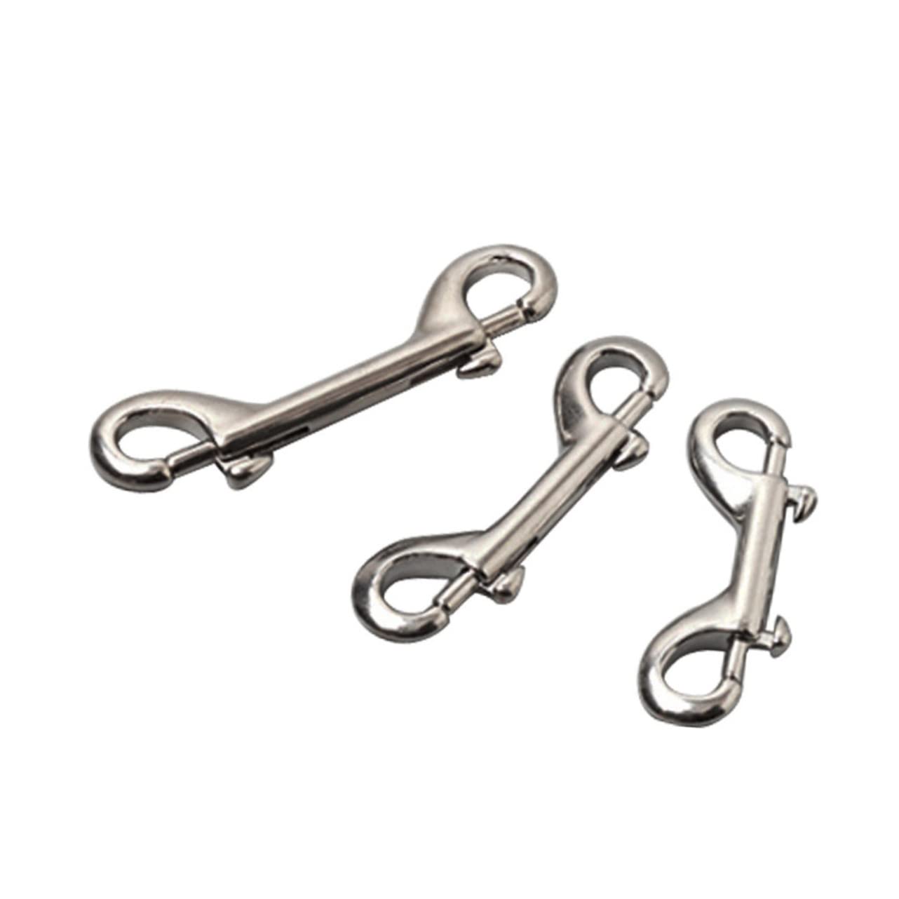 HANABASS 90mm Double-Ended Stainless Steel Spring Hook Diving Carabiner Pet Chain Quick Release Clip 316 Material