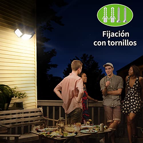 Miniatura 6 de Intelamp Foco Solar Exterior Luz Solar Exterior Focos Led Solares Potente 6000mah Batería Luces Solares 1200lm Con Sensor De Movimiento Garajes Luces De Jardin 2 Paquetes