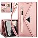 Produktbild Handyhülle Samsung A51,Samsung Galaxy a51 Hülle Klappbar,GUVAGI Leder Klapphülle 360 Grad Stoßfest Schutzhülle Magnet Aesthetic Handy Hülle mit Band Kette für Samsung Galaxy A51 4G (Rosa)