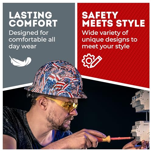 Acerpal Updated Vented Full Brim Hard Hat, American High Gloss, Padded, OSHA Construction Safety Approved Hardhats, Hard Hats for Men, Cascos De Construccion Helmet. by ACERPAL - Image 5