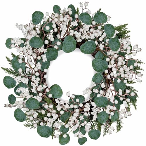 WSTPUPU Artificial Winter Wreath 22inch Christmas...