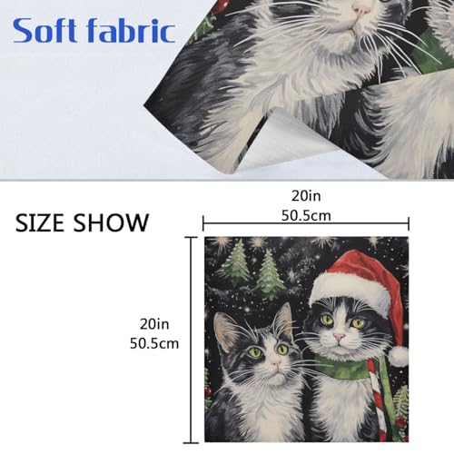 Servilletas de tela Navidad gatitos 20x20 pulg set 6 miniatura 6