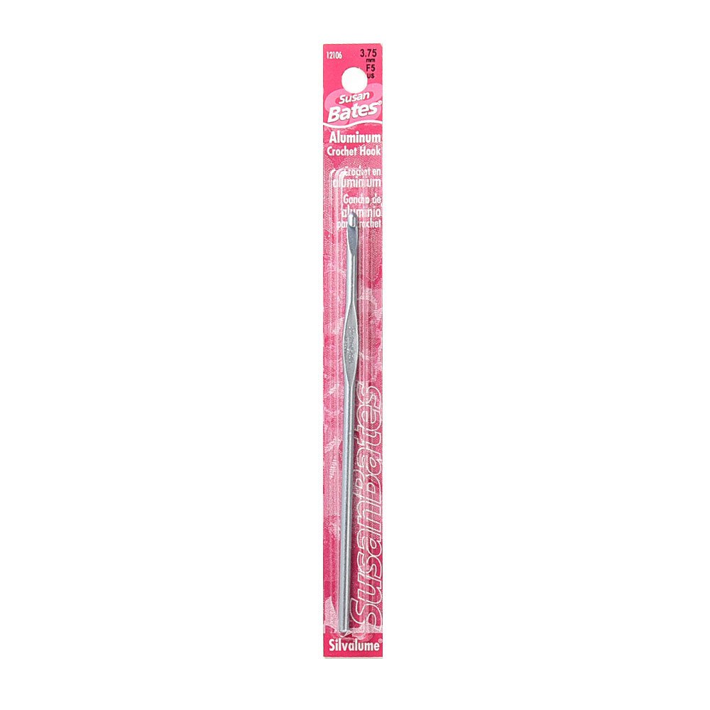 Susan Bates Silvalume Aluminum Crochet Hook 5.5"-Size F5/3.75mm