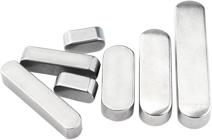 Generic 3/4/5/6/8/10/12mm Parallel Keys Round Ends Drive Shaft A2 304 Stainless Steel Feather Key - (Diameter: 3x3mm 50pcs, Length: 10mm)