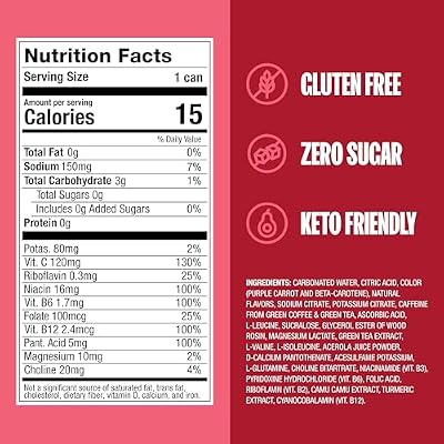 ZOA Zero Sugar Energy Drinks - Cherry Limeade | Healthy Energy Formula with Natural Caffeine, Daily Vitamin C, Essential B-Vitamins | Gluten-Free, Keto Friendly | 16 Ounce Cans (Pack Of 12)