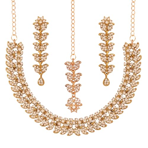 Indian Wedding Jewelry Set with Gold Necklaces