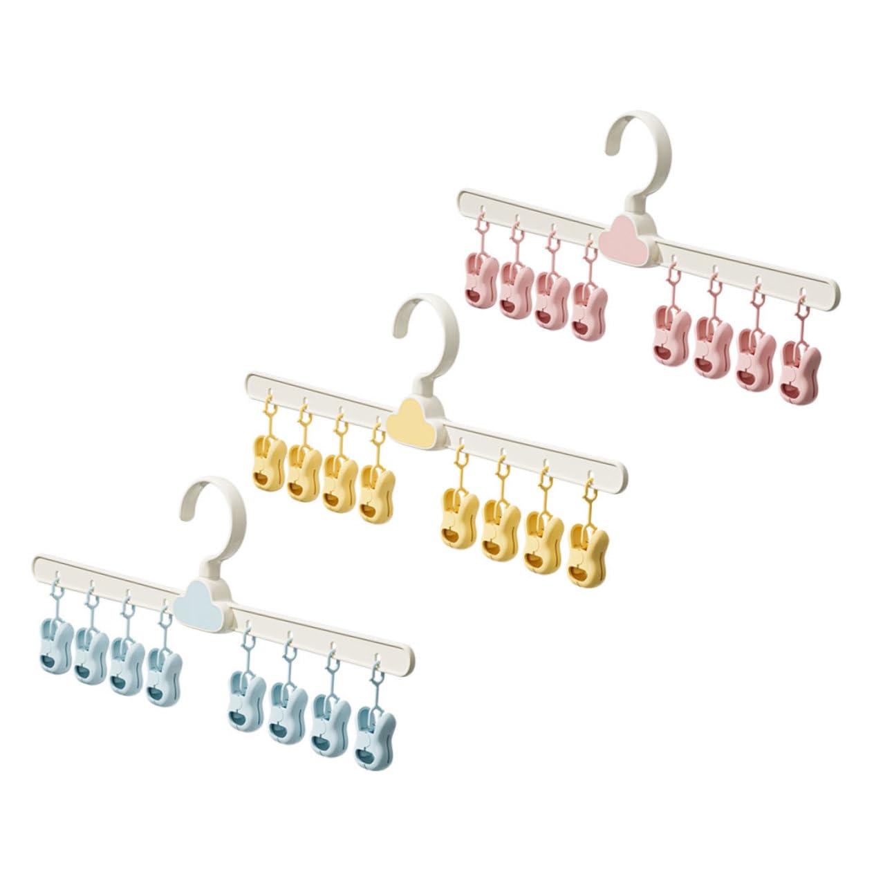 Cabilock 4 Sätze Wäscheständer Für Babysocken Wäscheklammerständer Klappbar Socken Trocknen Kleiderständer Kinder Kinderkleiderbügel Kleiderbügel Für Den Kleiderschrank 3 Stück * 4