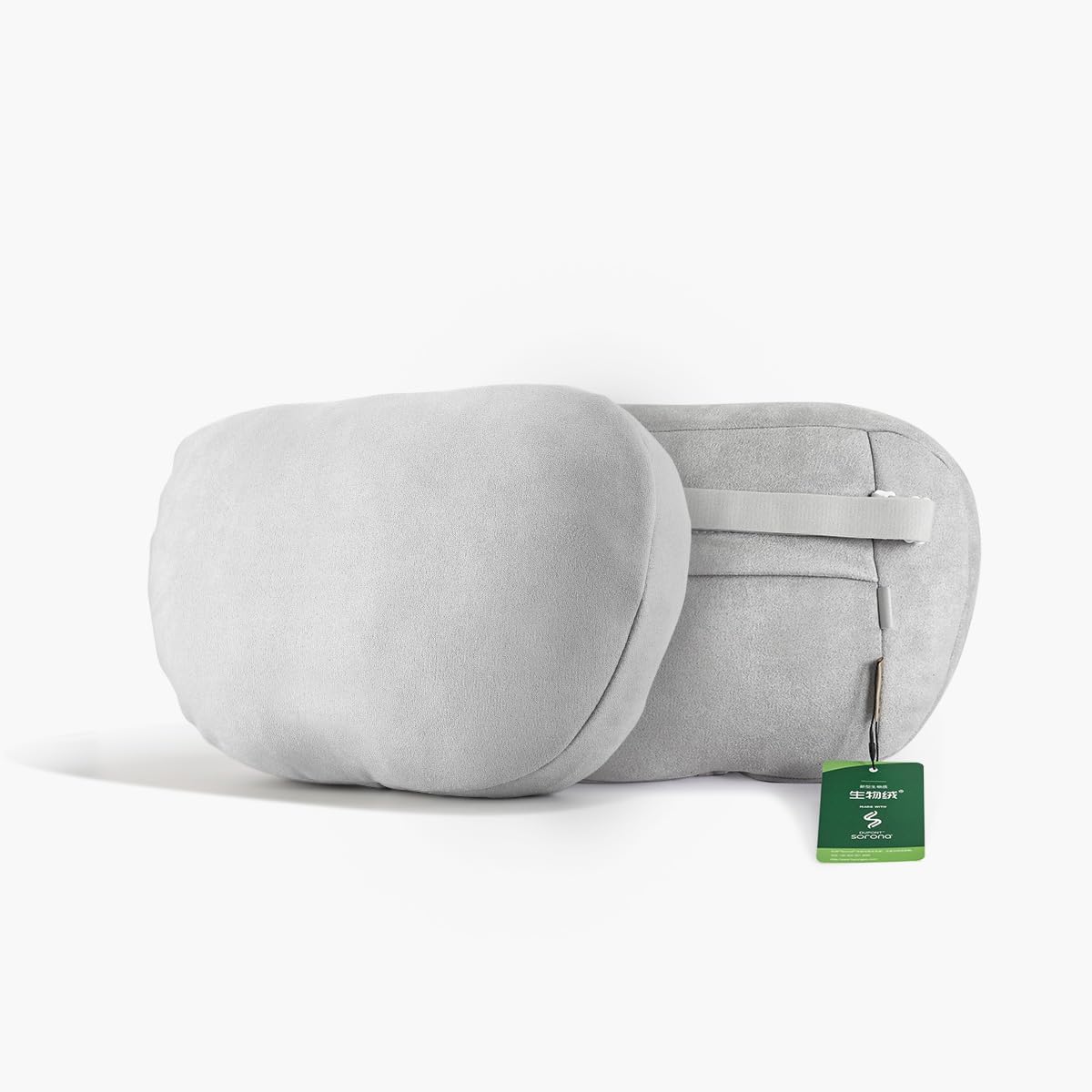 TPARTS Headrest Neck Pillow for Tesla Model 3/Y/X/S, Soft Faux Suede Fabric Car Neck Support Pillow Cushion for Traveling (Filled with Dupont Sorona Fiber)-Set of 2 Gray