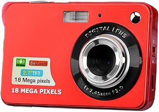 Pruie Câmera digital mini câmera de bolso 18MP tela LCD de 2,7 polegadas 8x captura de sorriso anti-vibração com bateria