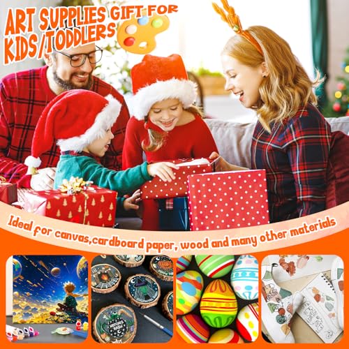 héBei 20 Pack 280 Pcs Mini Acrylic Paint Set with Brushes for Kids Adults Craft Paint, 12 Colors Washable Acrylic Paint Strips for Home Classroom Birthday Party DIY Favors - image 7