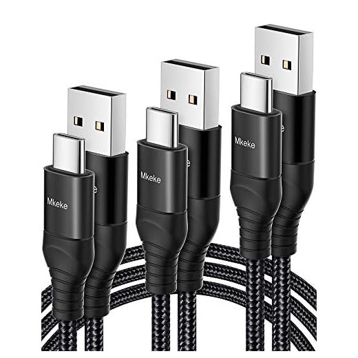 USB C Cable,Mkeke Fast Charging USB Type C Cable,USB-A to USB-C Cable 3Pack(1/1.5/1.8M) Nylon Braided