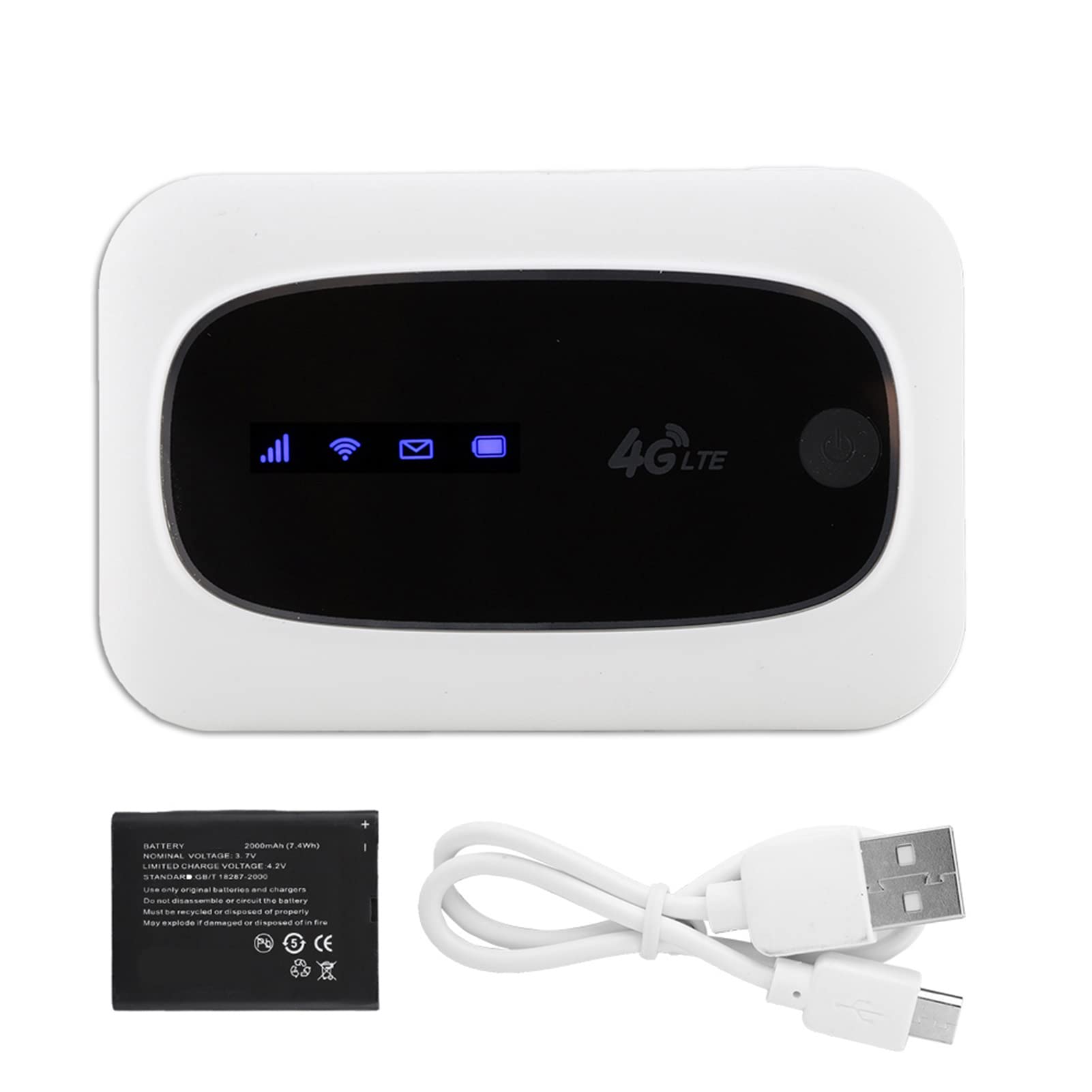 Szybki Przenośny Modem WiFi z Bezprzewodowym Routerem Mobilnym 4G dla Europy i Azji, Kompaktowy i łatwy w Użyciu (Biały)