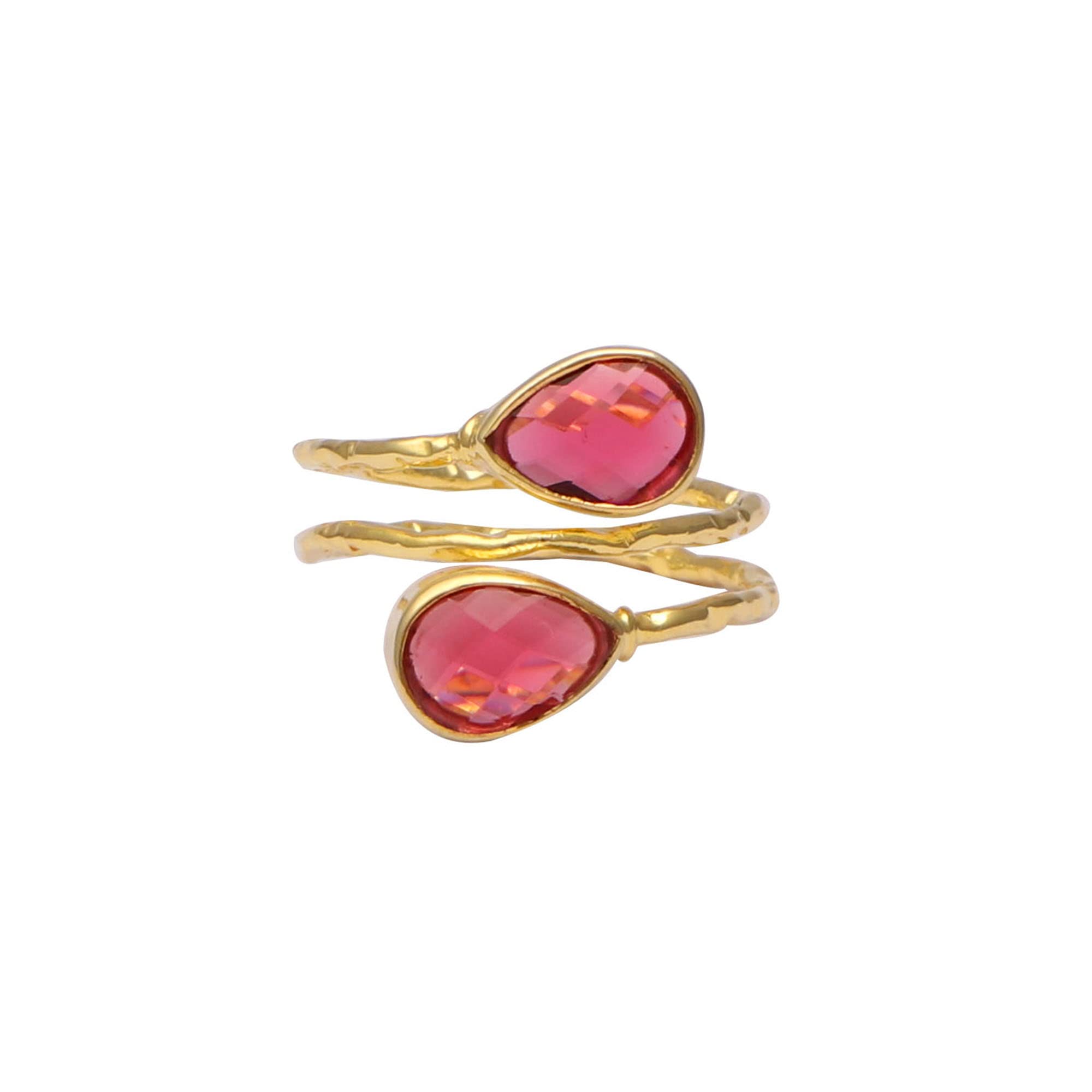 El Joyero Gold Plated Pink Fuchsia Gemstone Pear Shape Ring | Double Bail Pear Cut Adjustable Rings | Handmade Gift For Her Jewelry 1819 5 (B09MHZ2R7W) Amazon Price History, Amazon Price Tracker