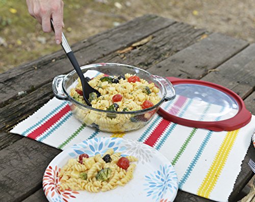 Anchor Hocking Truefit Bakeware Glass Casserole Dish With Cover And Storage Lid, Cherry, 3-Piece Set #TOP3
