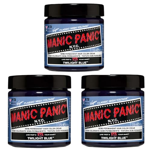 Manic Panic Dusk Blue: libre de crueldad animal, vegano y radiante – 3 x 118 ml