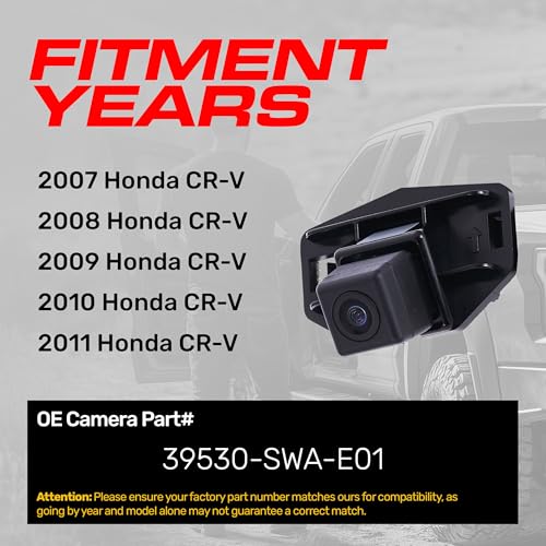 Image of Master Tailgaters Replacement for Honda CR-V (2007-2011) Backup Camera OE Part # 39530-SWA-E01