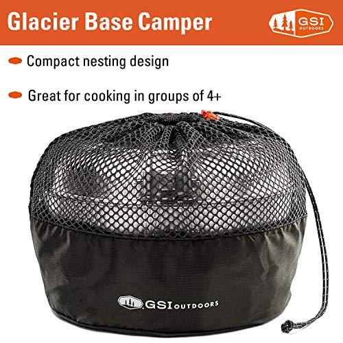 Gsi Outdoors Glacier Stainless Steel Base Camper - Medium - 3 Pieces Cookset - Compact, & Durable Pot Pan For Camping #TOP2