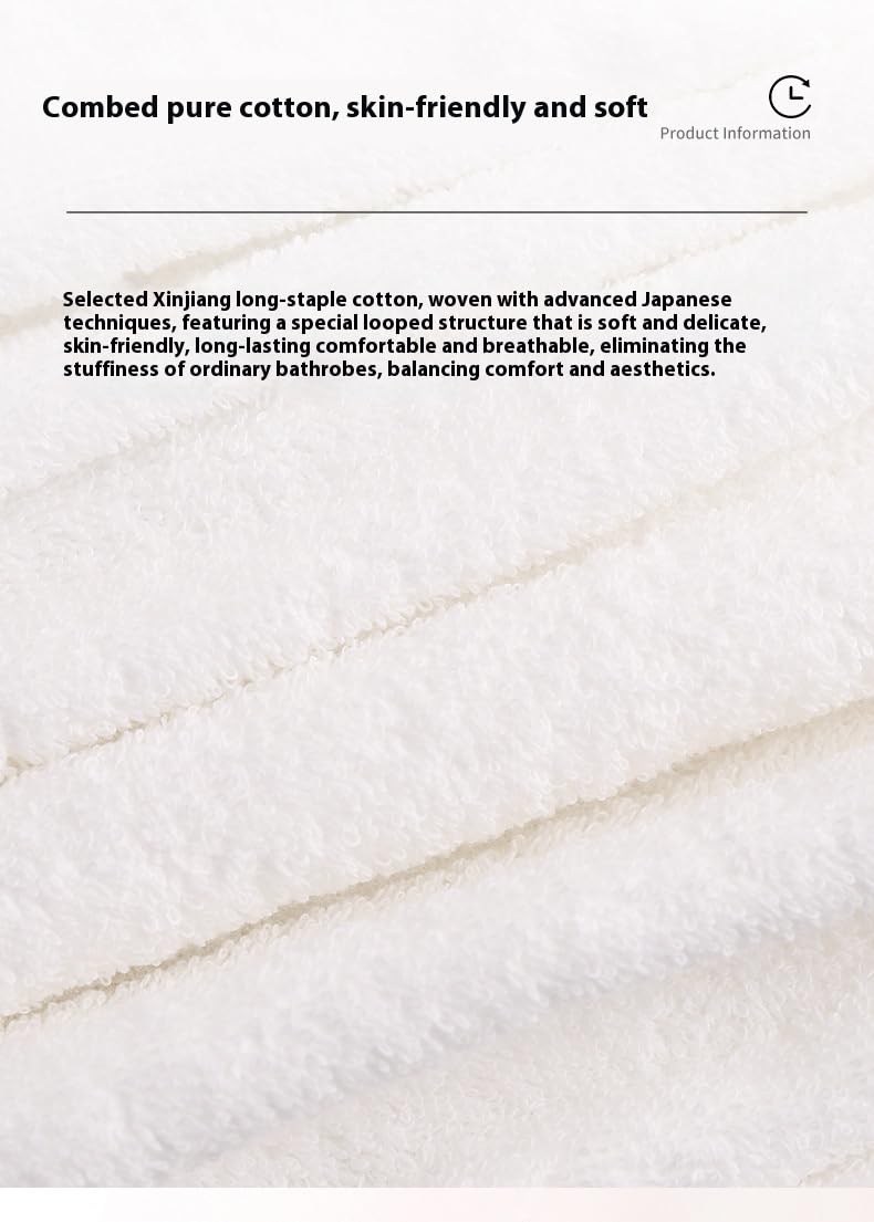 Miękki lekki bawełniany szlafrok dla kobiet mężczyzn, cienki szlafrok unisex średniej długości, solidny pluszowy szlafrok w stylu kimono, biały XL